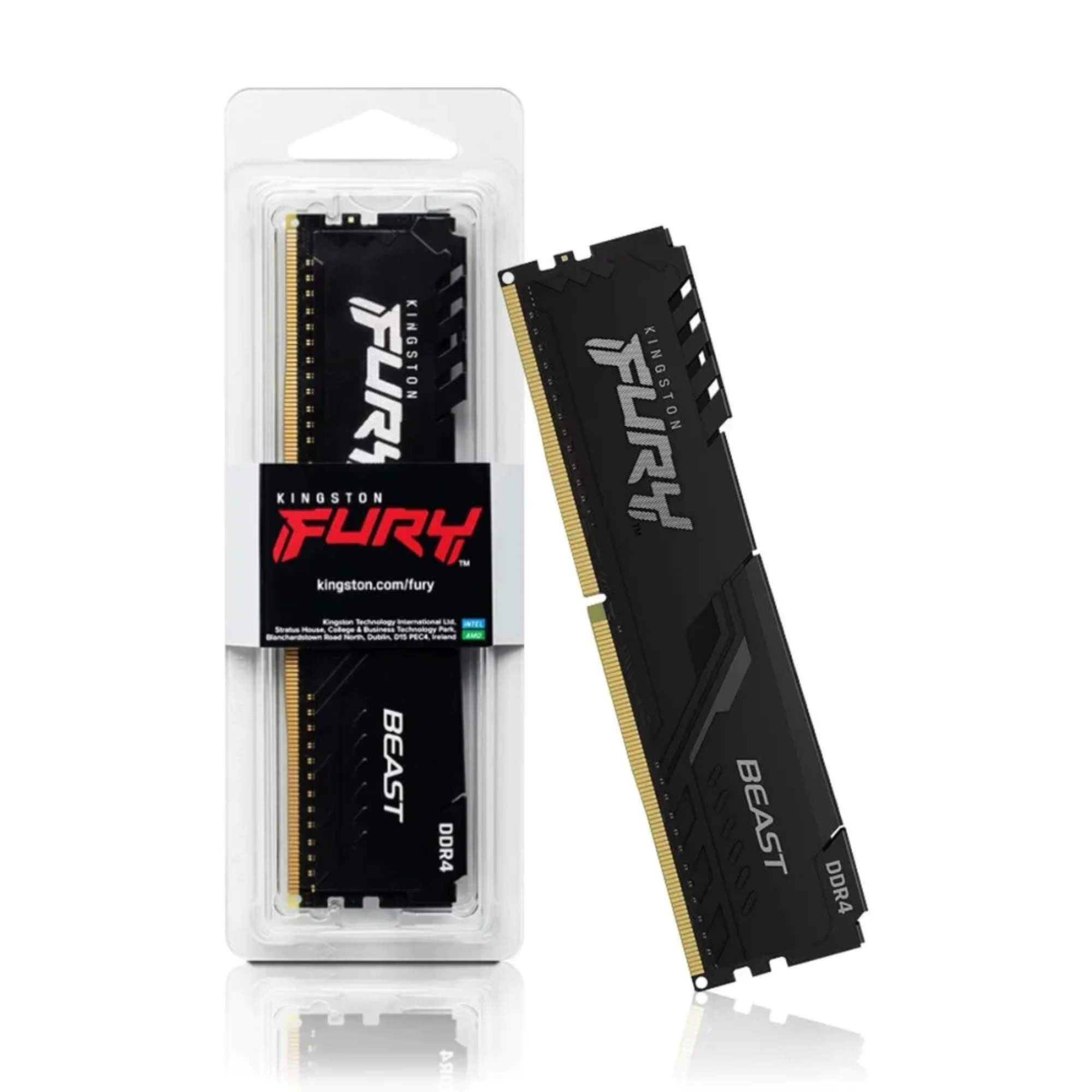 Memória 16GB DDR4 3200MHz/1.35V KINGSTON Fury Beast - KF432C16BB/16