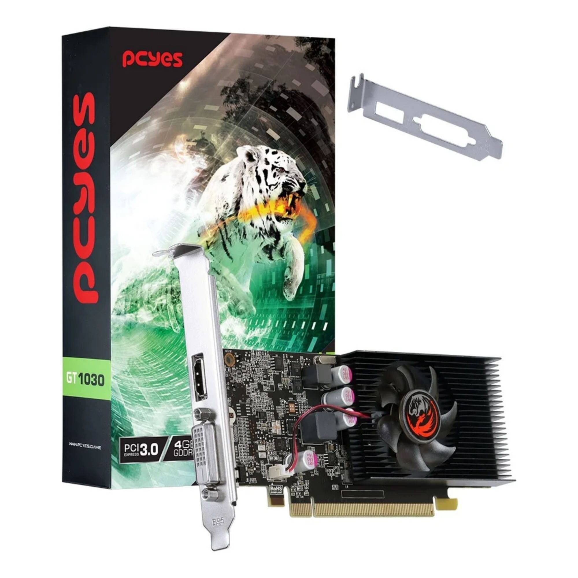 Placa de vídeo GT 1030 4gb GDDR4 64bit Single Fan Low Profile - PAGT10304GBG4LP