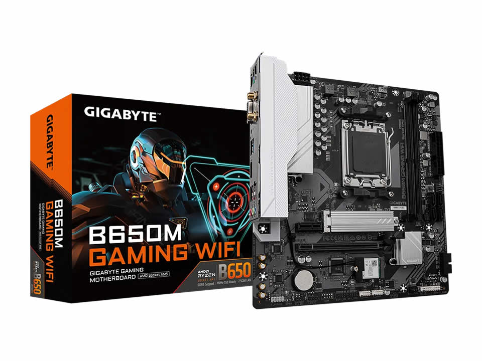 Placa Mãe GIGABYTE B650M GAMING WIFI p/ AMD AM5, DDR5, m-ATX