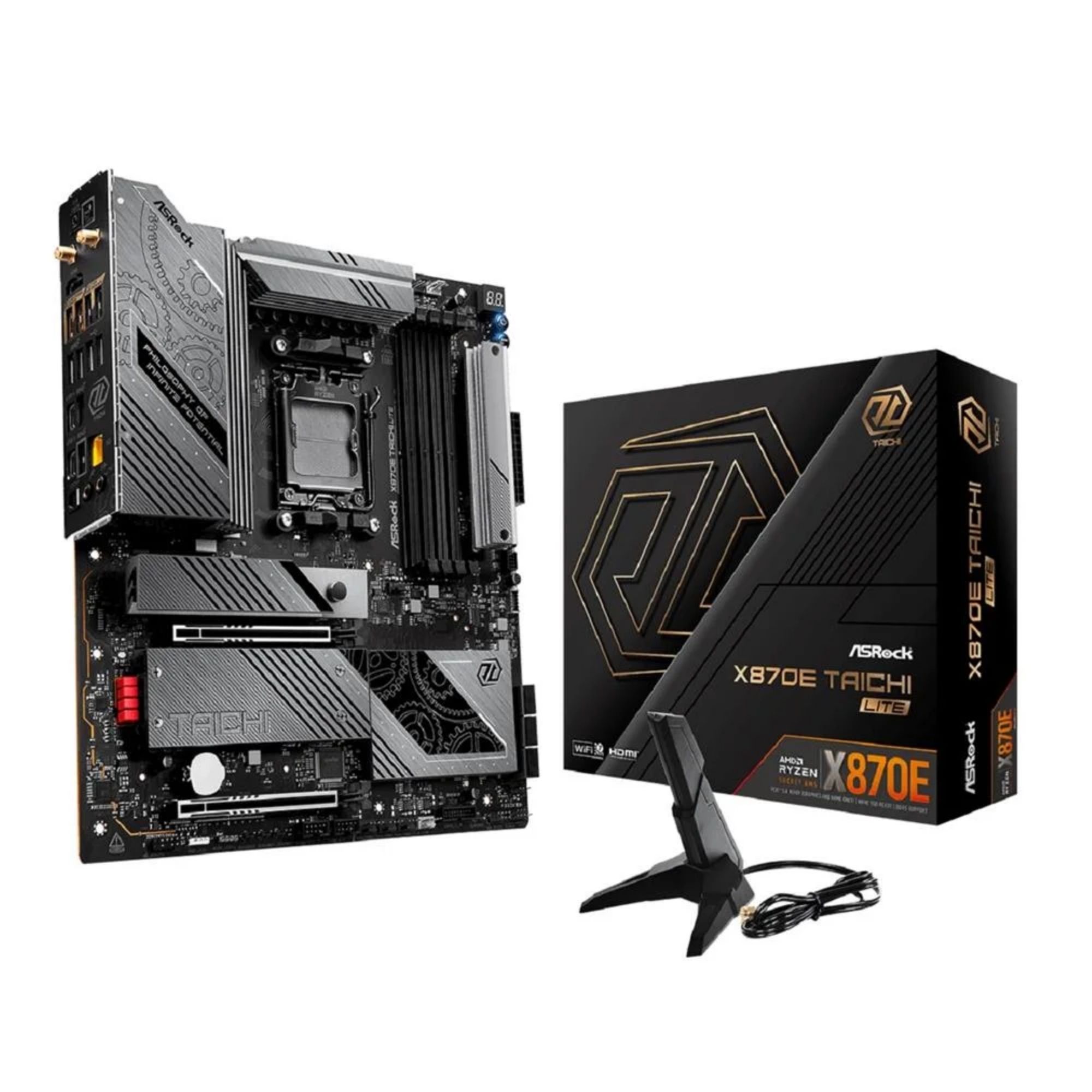 Placa Mãe Asrock X870E Taichi Lite, Wifi, Chipset X870, AMD AM5, DDR5